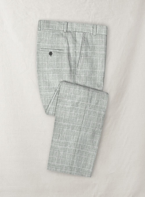 Italian Linen Lusso Gray Pants : Made To Measure Custom Jeans For