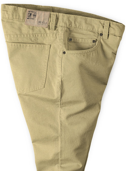 Italian Khaki Peach Finish Chino Jeans