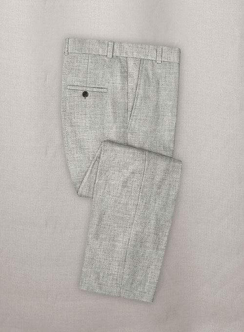 Italian Linen White Black Summer Pants