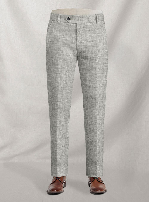 Italian Linen White Black Summer Pants