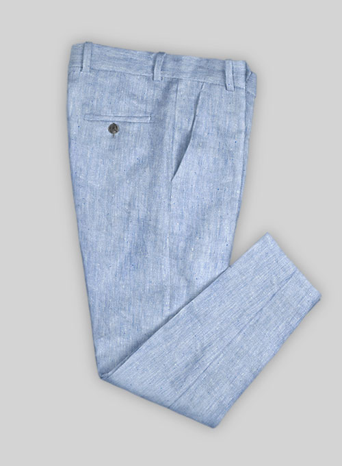 Italian Sky Blue Linen Pants