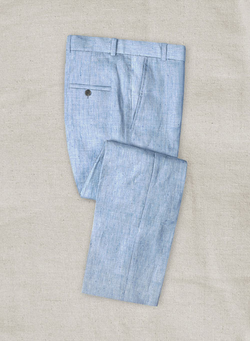 Italian Sky Blue Linen Pants