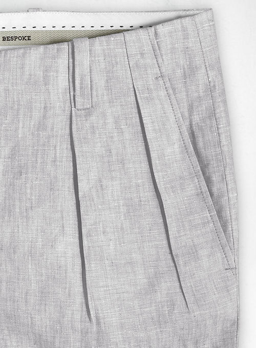 Italian Zod Light Gray Vintage Manny Linen Trousers