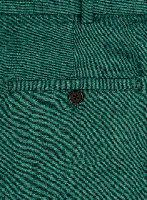 Italian Denim Green Linen Pants