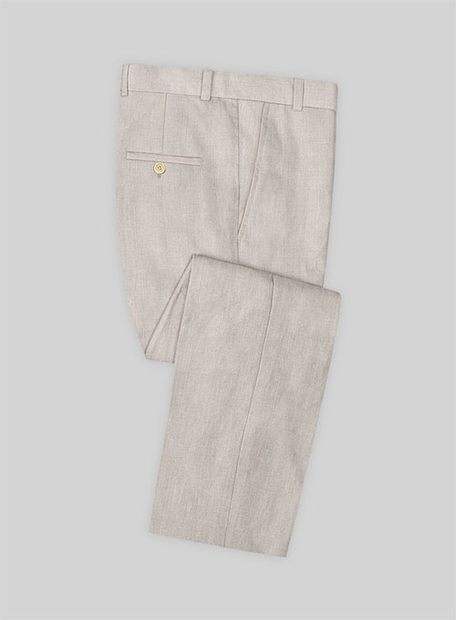Ivy Beige Pure Linen Pants