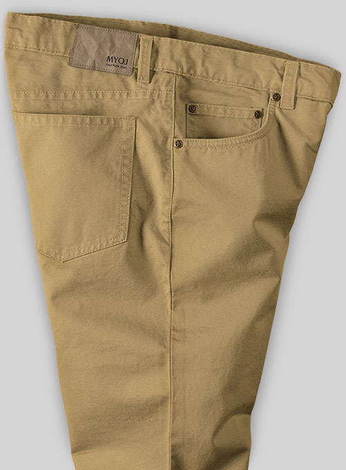 Khaki Stretch Chino Jeans - Click Image to Close