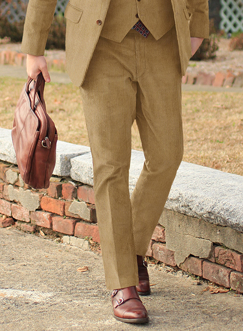 Khaki Corduroy Pants - Click Image to Close