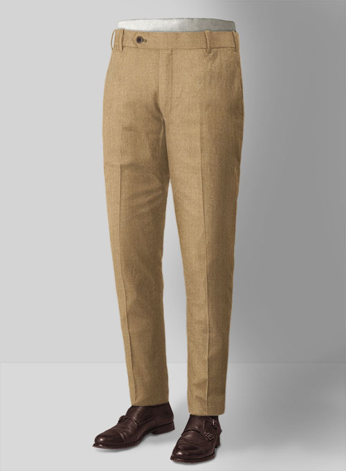Khaki Flannel Wool Pants - Click Image to Close