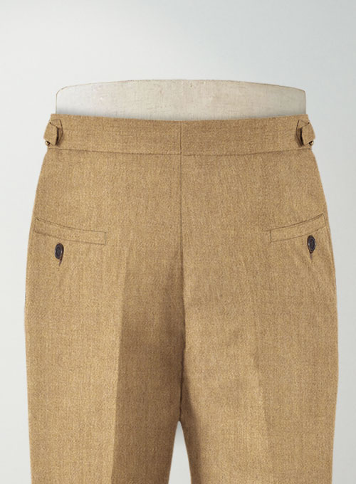 Khaki Highland Flannel Wool Trousers