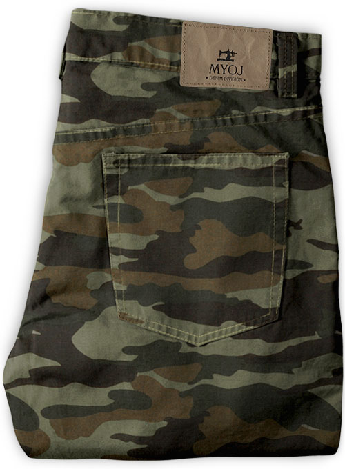 Khaki Stretch Camo Jeans : Made To Measure Custom Jeans For Men & Women,  MakeYourOwnJeans®