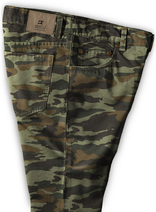 Khaki Stretch Camo Jeans