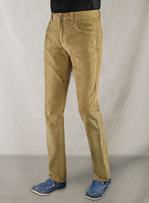 Khaki Stretch Corduroy Jeans