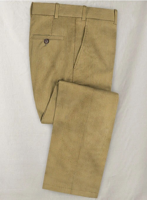Khaki Thick Corduroy Pants