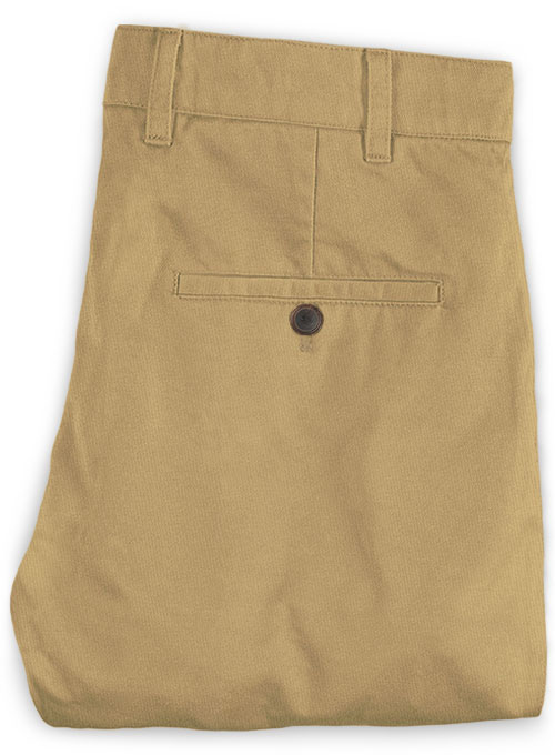 Khaki Twill Stretch Chino Pants