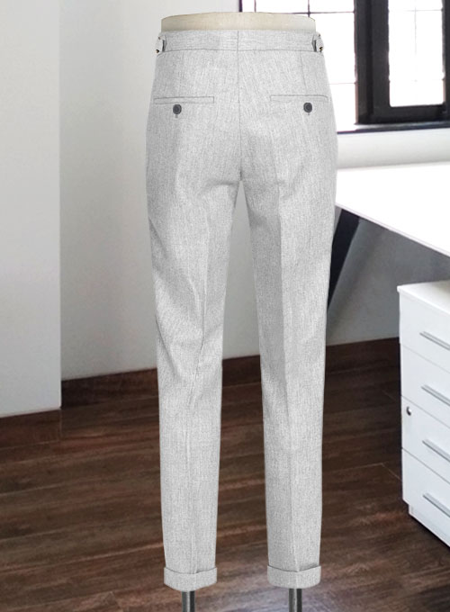 Light Gray Highland Flannel Wool Trousers