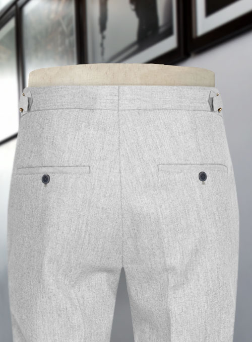 Light Gray Highland Flannel Wool Trousers