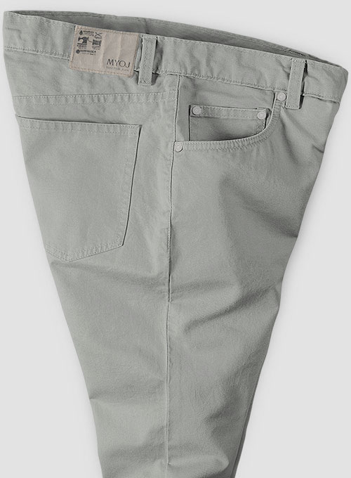 Light Gray Feather Cotton Canvas Stretch Jeans