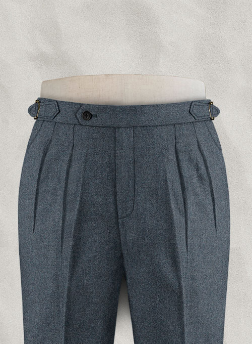 Light Weight Bond Blue Highland Tweed Trousers - Click Image to Close