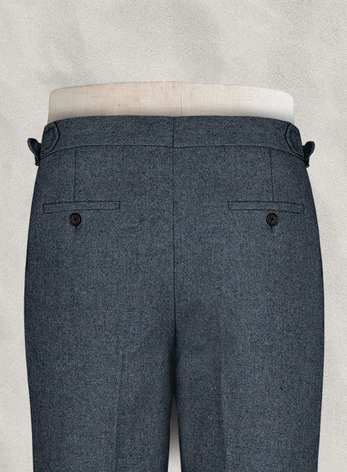 Light Weight Bond Blue Highland Tweed Trousers - Click Image to Close