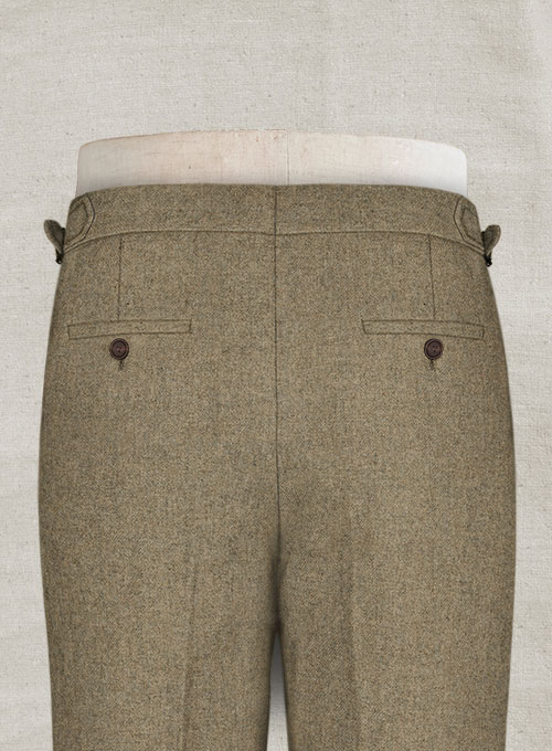 Light Weight Melange Brown Highland Tweed Trousers - Click Image to Close
