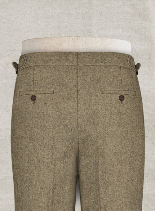 Light Weight Melange Brown Highland Tweed Trousers