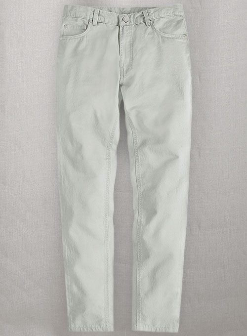 Light Gray Feather Cotton Canvas Stretch Jeans