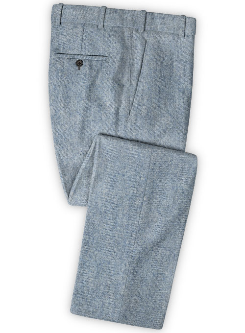 Light Blue Denim Tweed Pants