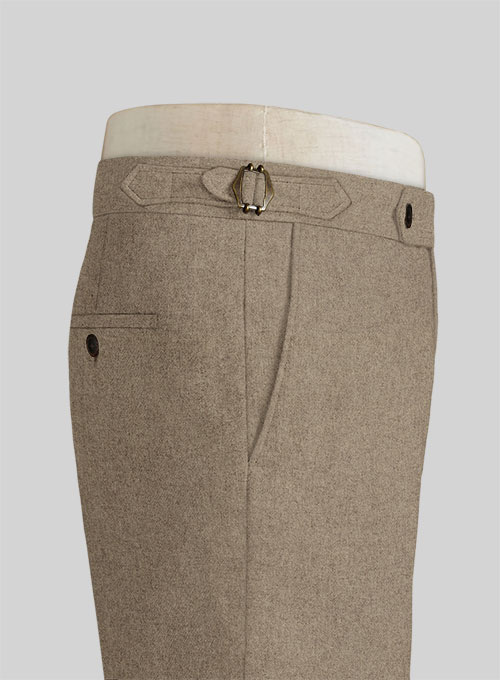 Light Weight Light Brown Highland Tweed Trousers - Click Image to Close