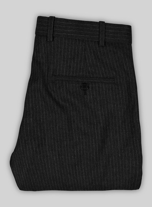 Light Weight Black Stripe Tweed Pants - Click Image to Close
