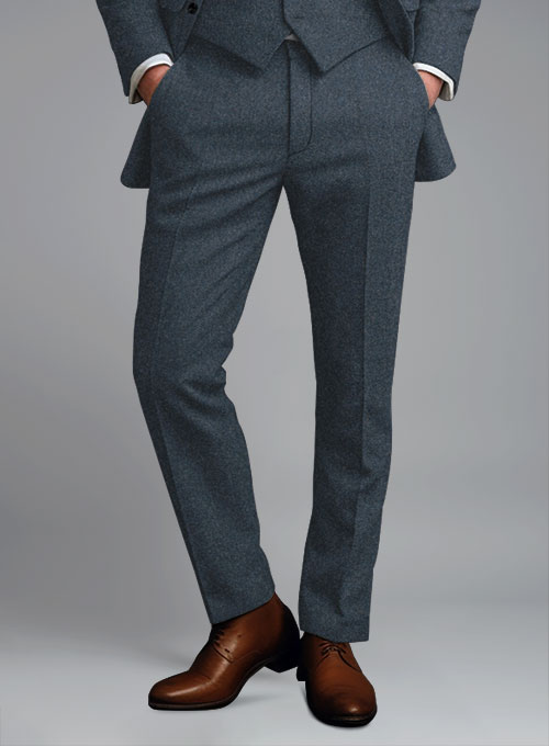 Light Weight Bond Blue Tweed Pants