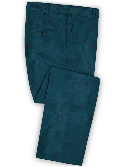 TEAL color formal dress pants for men, skinny feet - ETP Fashion