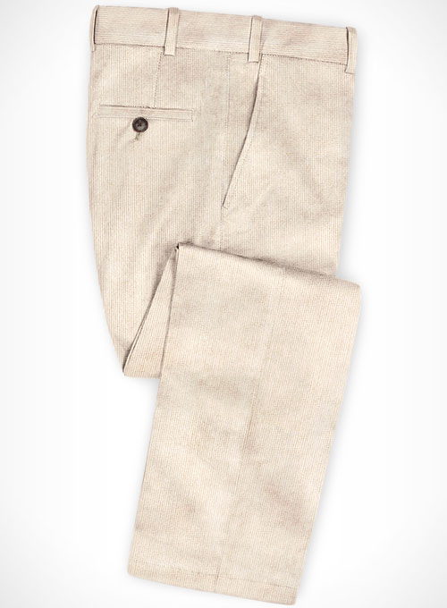 Light Beige Corduroy Pants : Made To Measure Custom Jeans For