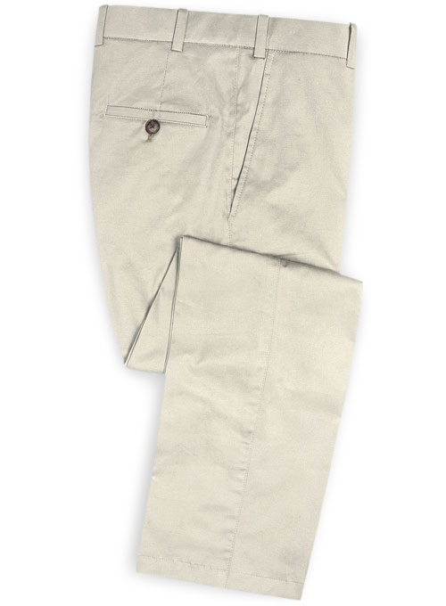 Light Beige Peach Finish Chino Pants : Made To Measure Custom