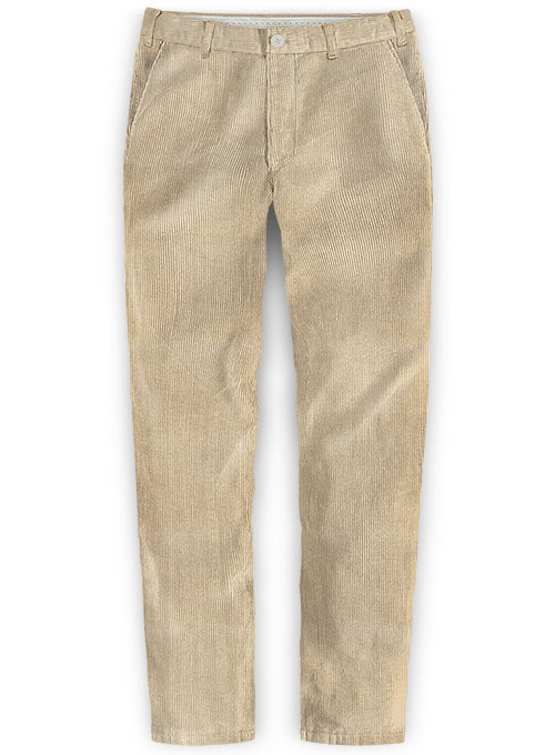 Light Beige Thick Corduroy Trousers - 8 Wales