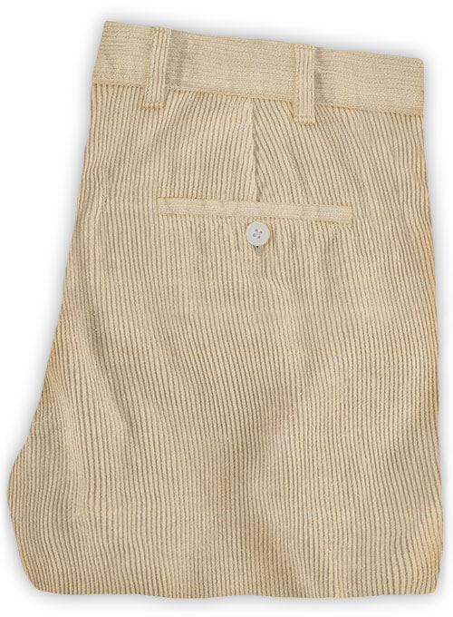 Light Beige Thick Corduroy Trousers - 8 Wales