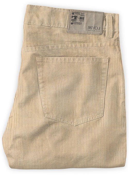 Light Beige Thick Corduroy Jeans - 8 Wales
