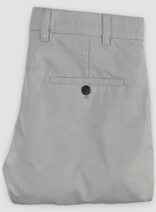 Light Gray Feather Cotton Canvas Stretch Chino Pants