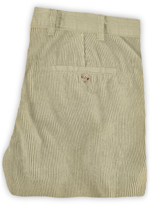 Light Khaki Thick Corduroy Trousers - 8 Wales