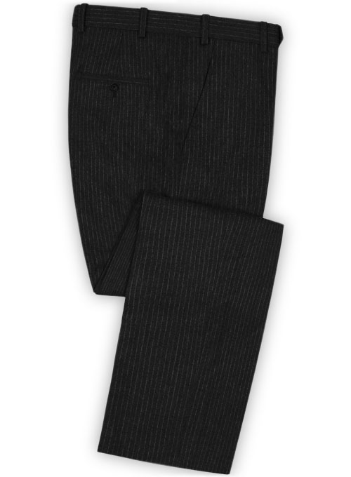 Light Weight Black Stripe Tweed Pants