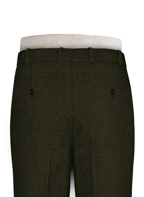 Light Weight Dark Green Tweed  Pants