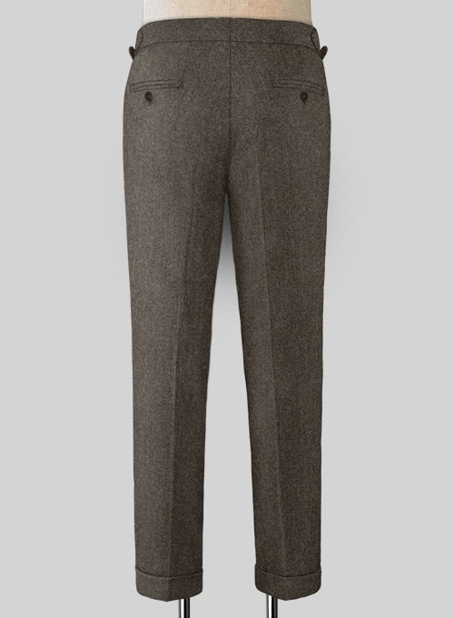 Light Weight Dark Brown Highland Tweed Trousers - Click Image to Close