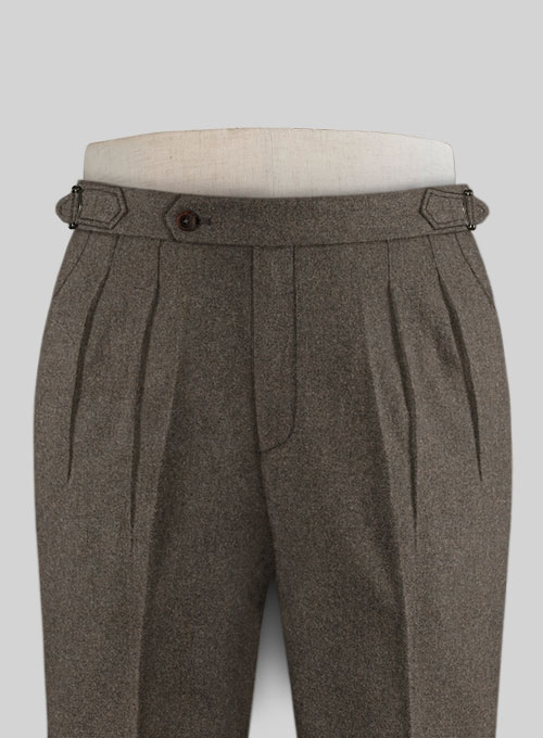 Light Weight Dark Brown Highland Tweed Trousers - Click Image to Close