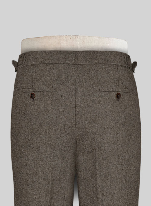 Light Weight Dark Brown Highland Tweed Trousers
