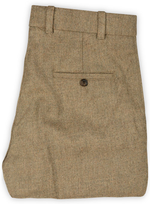 Light Weight Melange Brown Tweed Pants - Click Image to Close