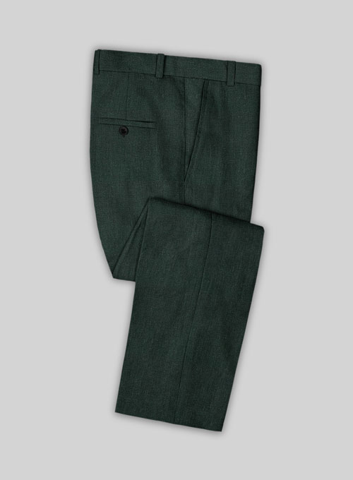 Martini Green Pure Linen Pants