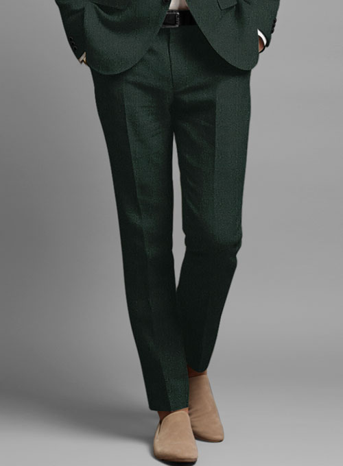 Martini Green Pure Linen Pants - Click Image to Close