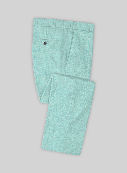 Melange Aqua Blue Tweed Pants