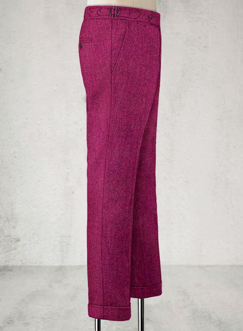 Melange Bubble Pink Highland Tweed Trousers - Click Image to Close