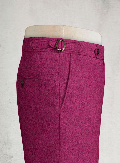 Melange Bubble Pink Highland Tweed Trousers - Click Image to Close