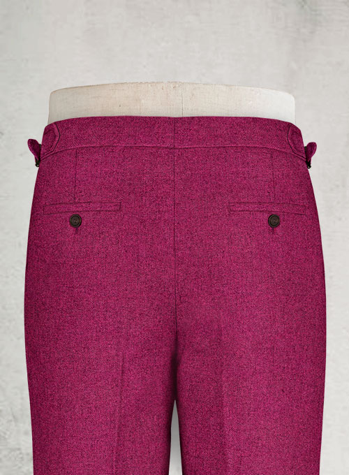 Melange Bubble Pink Highland Tweed Trousers - Click Image to Close